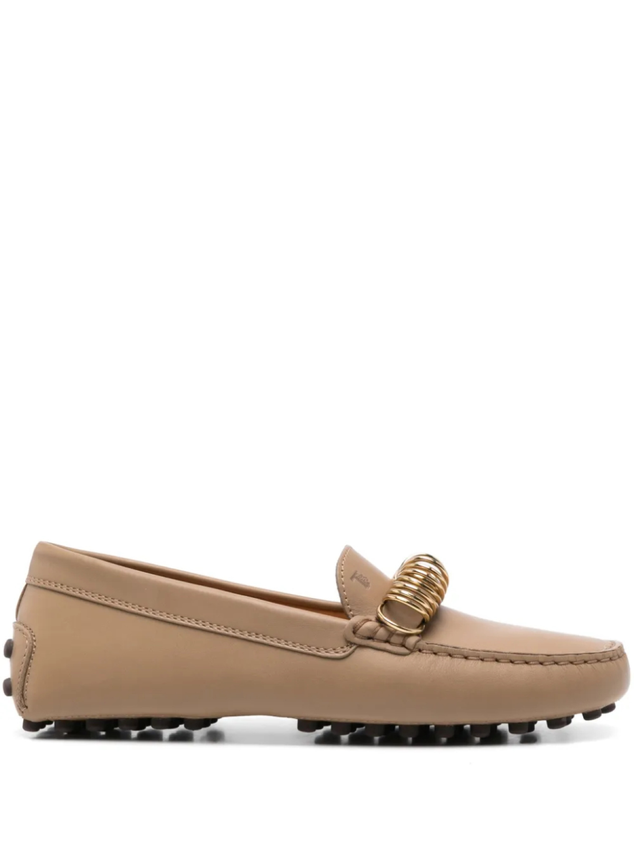 Кожаные мокасины Tod's с кольцевой фурнитурой, коричневый