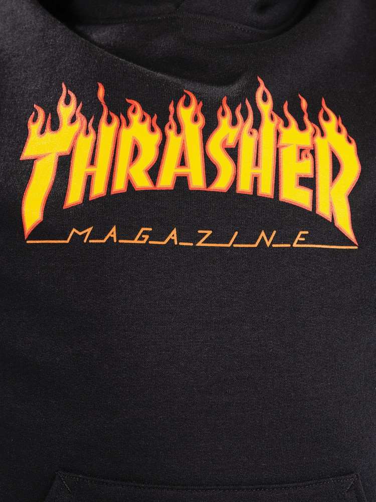 Толстовка Thrasher Flame Kids Kids Hoodie, black — фото 4