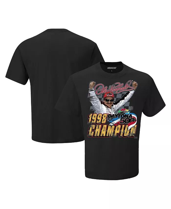 

Мужская черная футболка Dale Earnhardt 1998 Daytona 500 Champion Legend Checkered Flag Sports