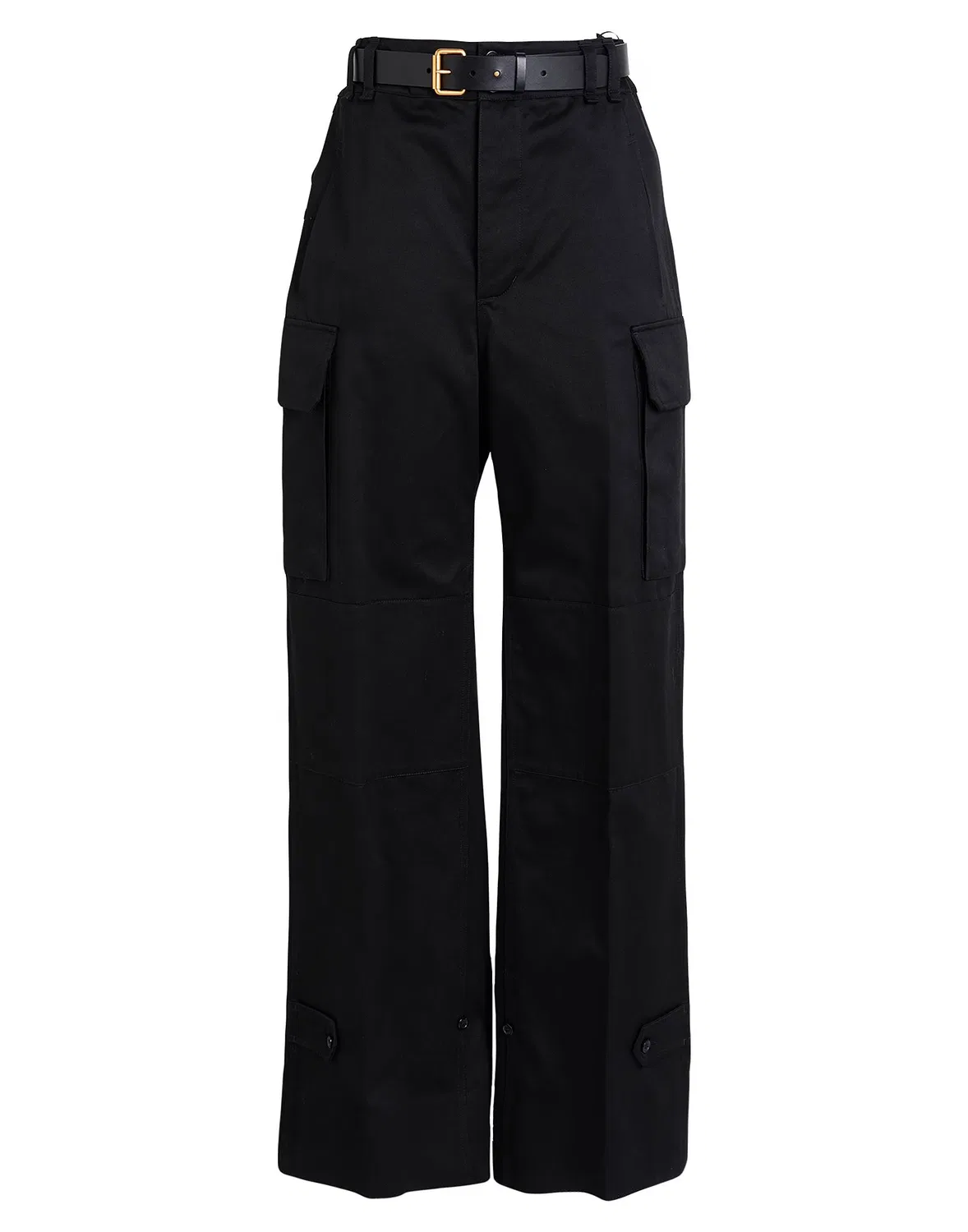 Брюки карго из габардина SAINT LAURENT черные