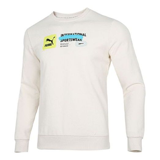 

Толстовка logo pattern printing sports round neck pullover white Puma, белый