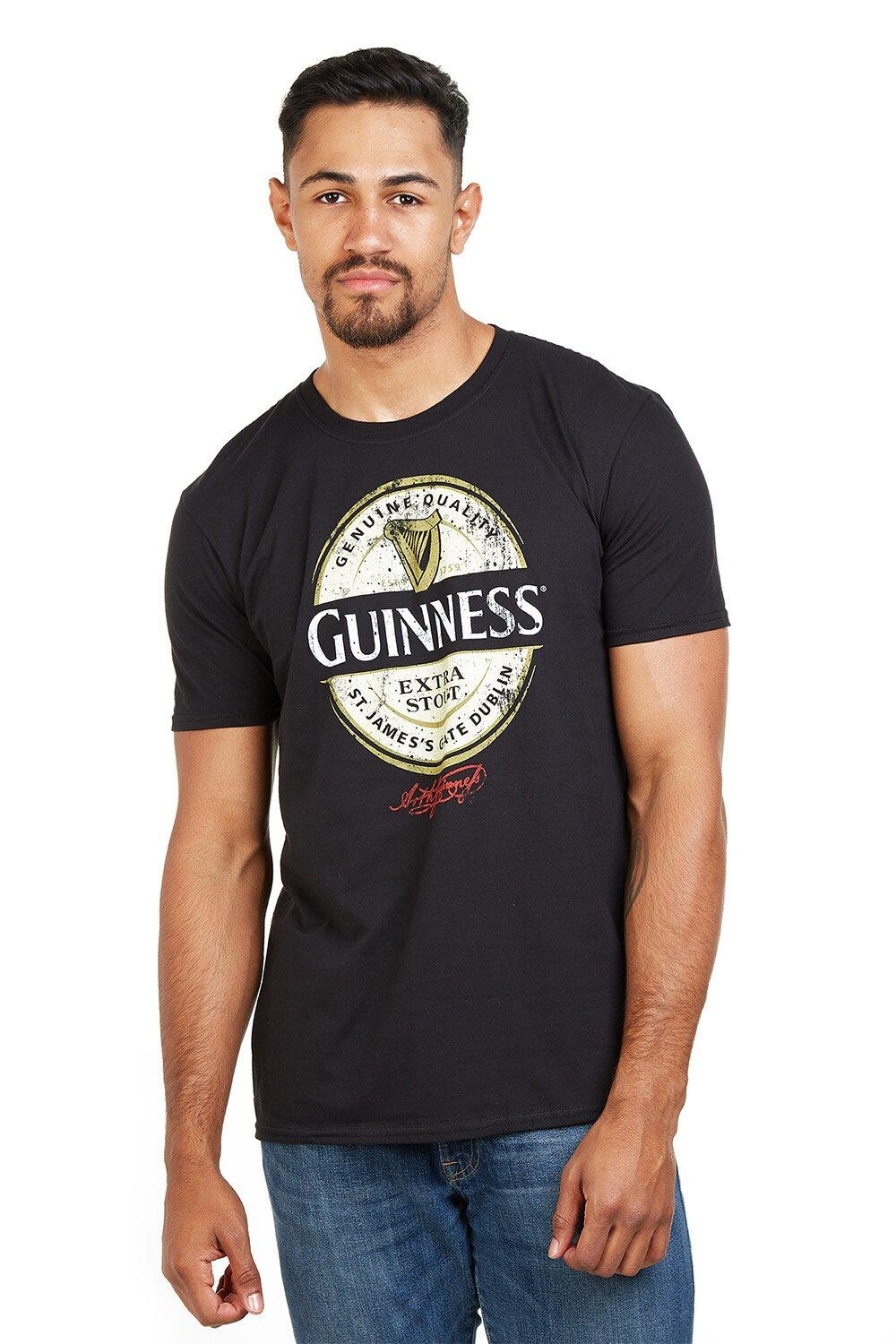 

Хлопковая футболка с надписью Guinness Label, черный
