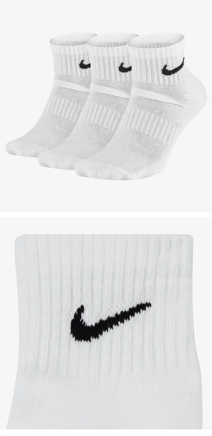 Женские белые и чёрные укороченные носки Everyday Cushion Training (3 пары) от Nike — фото 3