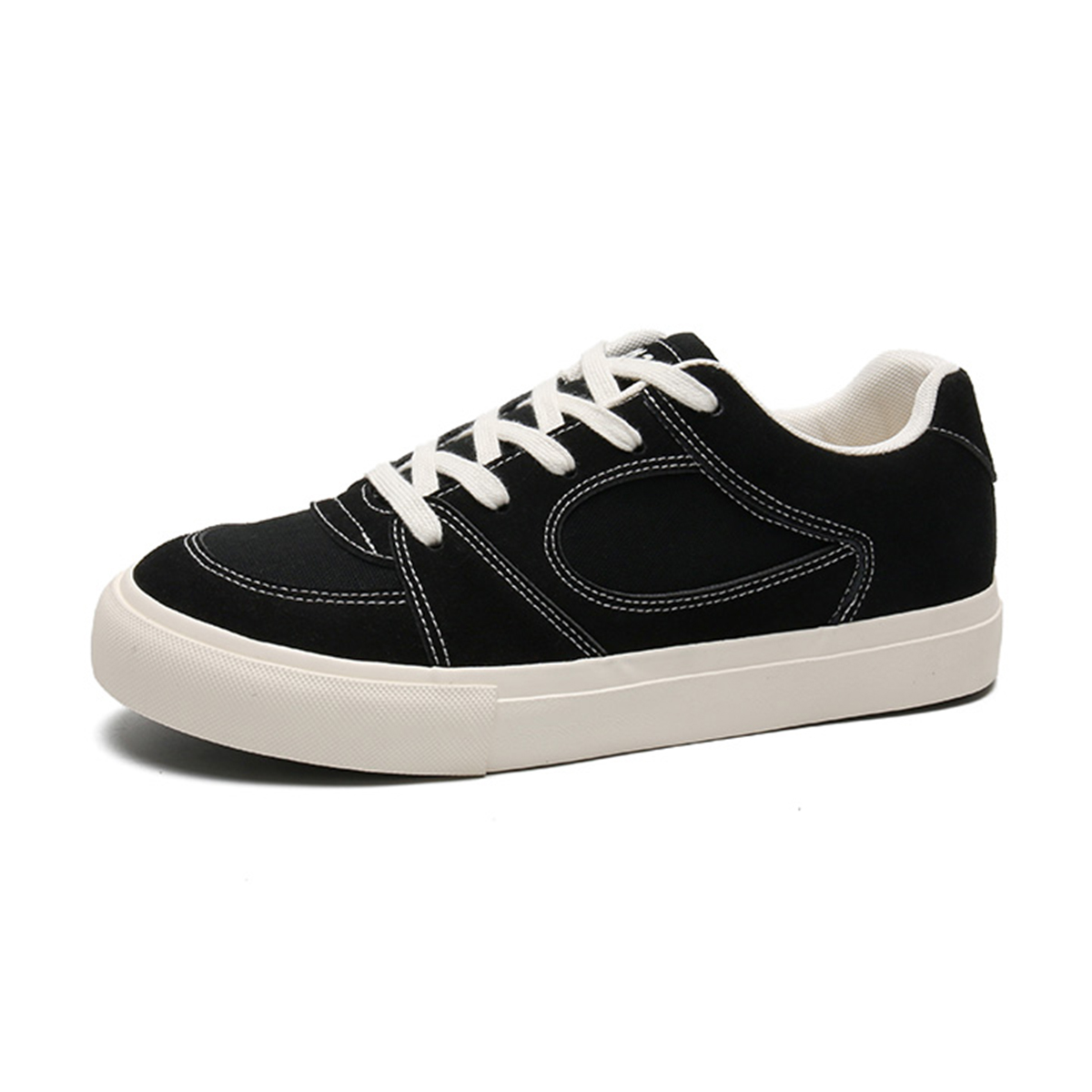 

DINGGU Легкие и износостойкие мужские скейтерские кеды Low Top - черные, цвет Black