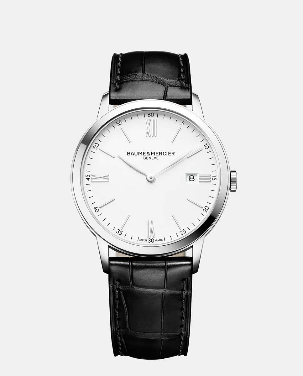 

Мужские часы Classima M0A10414 из черной кожи Baume & Mercier, черный