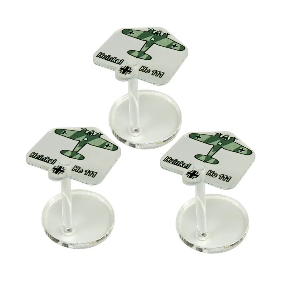 

Немецкие бомбардировщики Хейнкель He-111, Premium Printed Micro Air Stands - Axis & Allies War at Sea