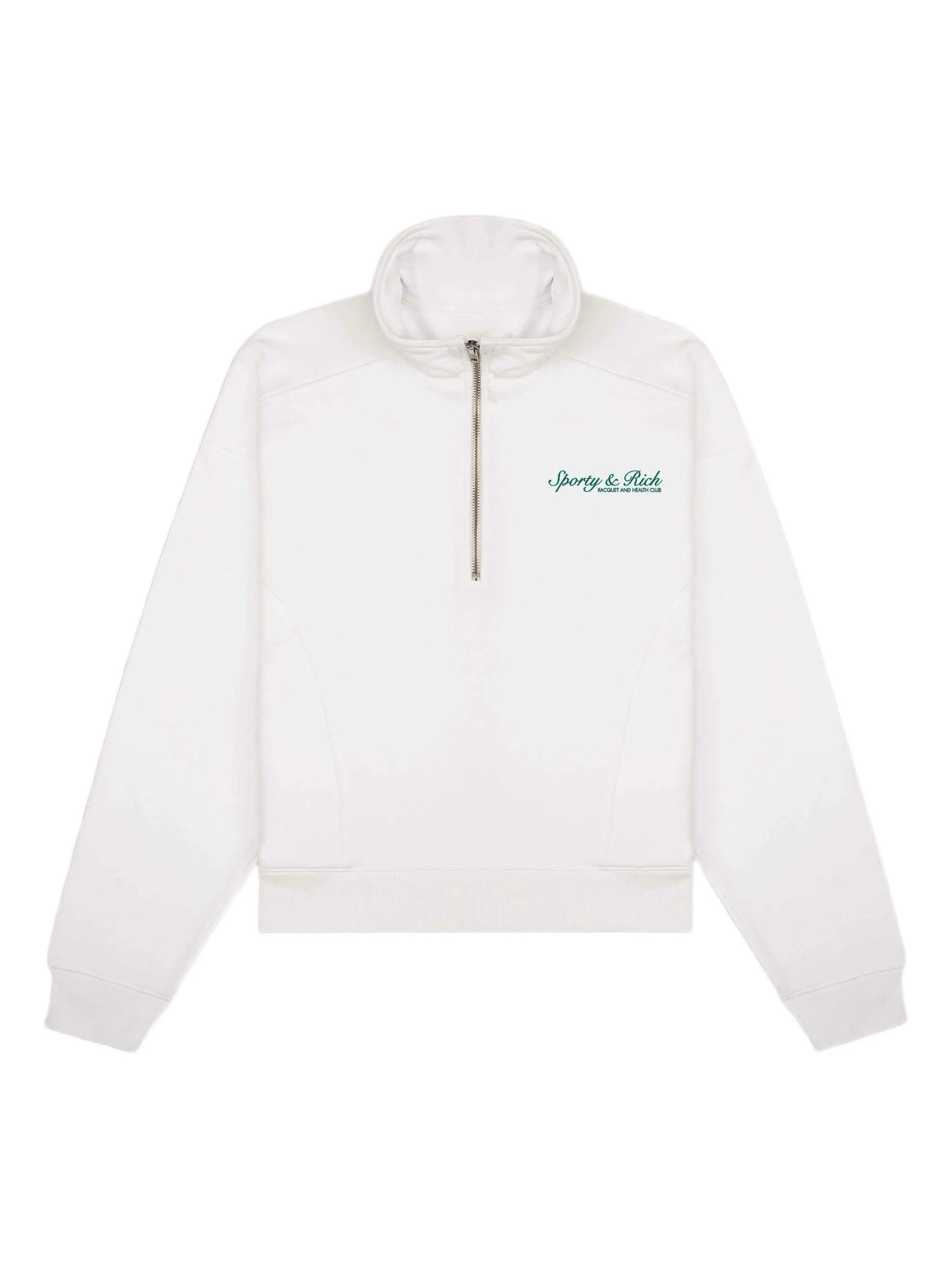

Толстовка с воротником на молнии и вышивкой Sporty & Rich, белый
