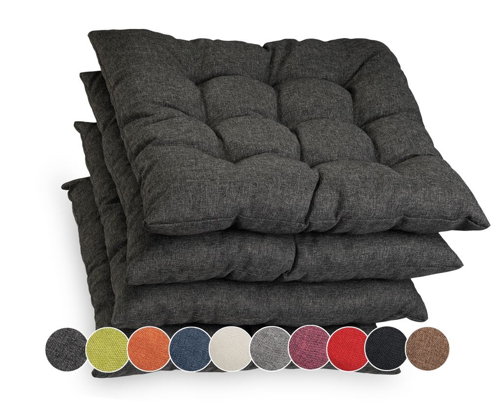 

[T] Sunnypillow Набор из 4 подушек на стул с завязками 40 x 40 см. Удобная мягкая подушка толщиной 8 см. Подушка для стульев/скамек в доме и саду. Подушка для сиденья. Подушка для сиденья. Садовая подушка. На открытом воздухе/в помещении | Апель...