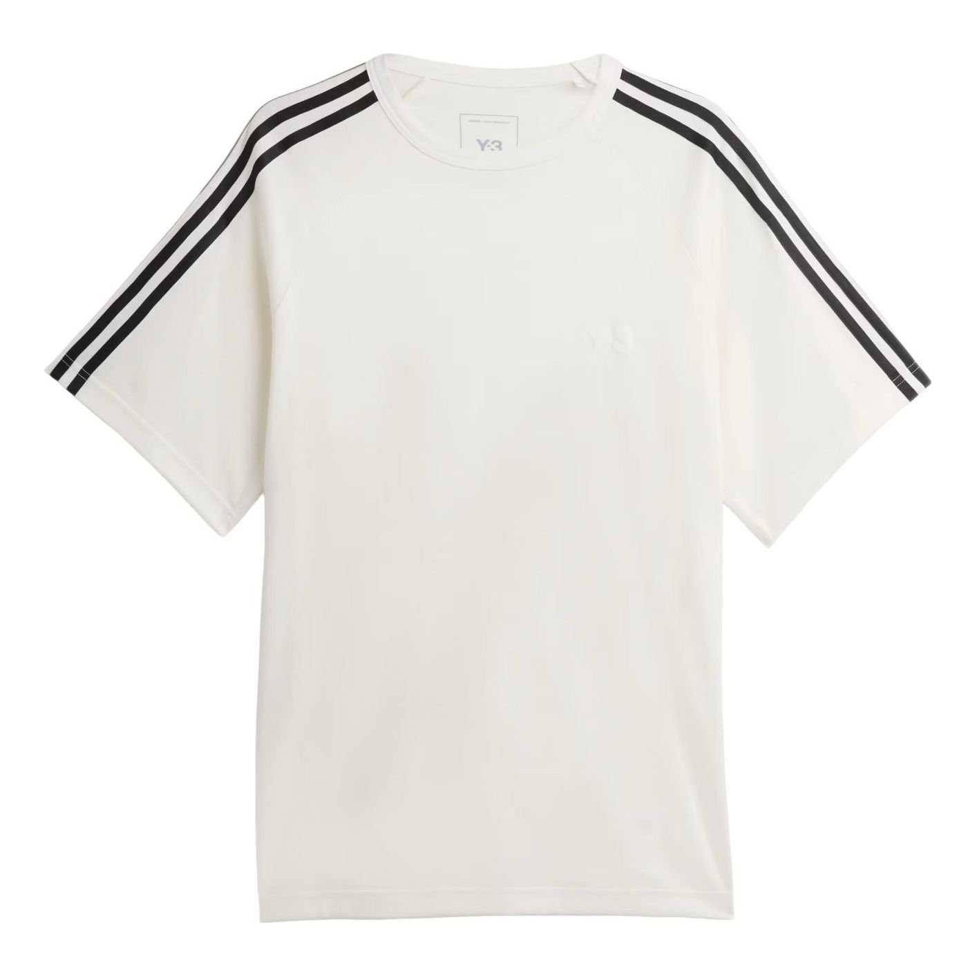 

Футболка Adidas Y-3 с коротким рукавом и тремя полосками, цвет «Core White»