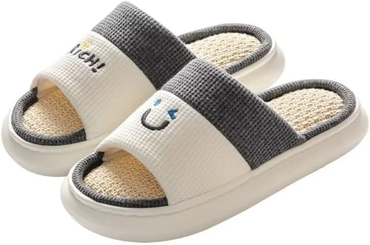 

Домашние хлопковые и льняные тапочки Zonkacen для женщин, лето-осень, серый