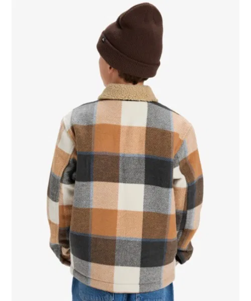 Куртка-бомбер Quiksilver DNA Sherpa Harringto для детей, коричневая — фото 4