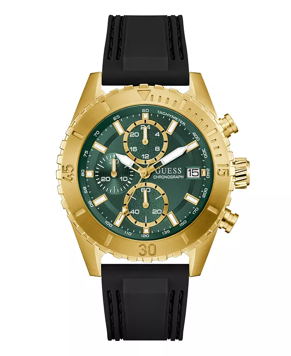 

Мужские часы-хронограф в черном золотом оттенке, 45 мм Guess, gold-tone