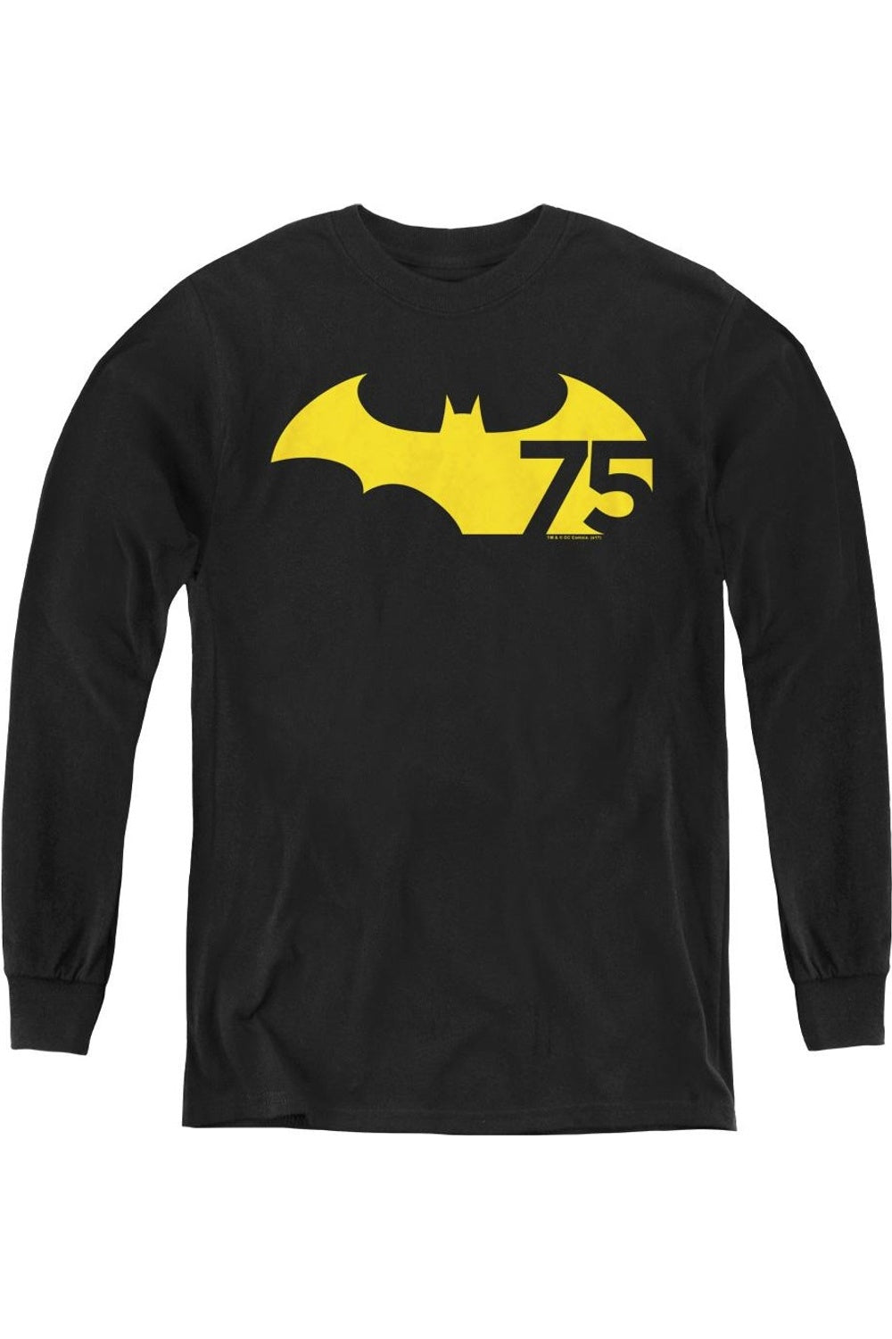 

Футболка с длинным рукавом для детей с логотипом Batman 75 Gildan, черный