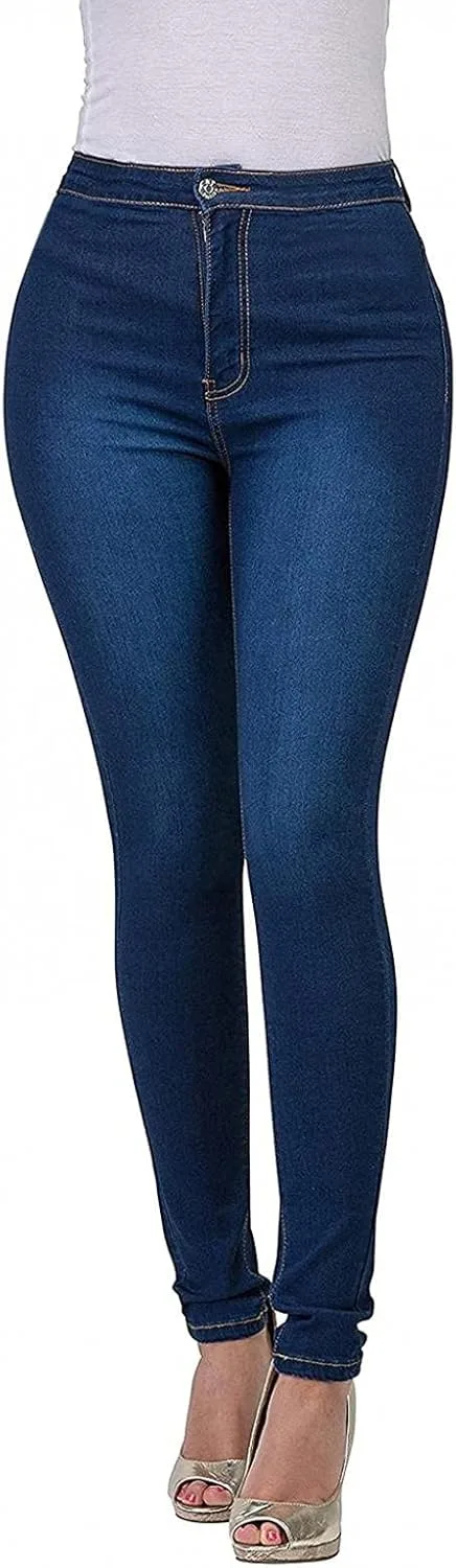 

WUAI — женские джинсы-джеггинсы Plus Size с карманами, высокая талия, эластичные, облегающие WUAI-Women