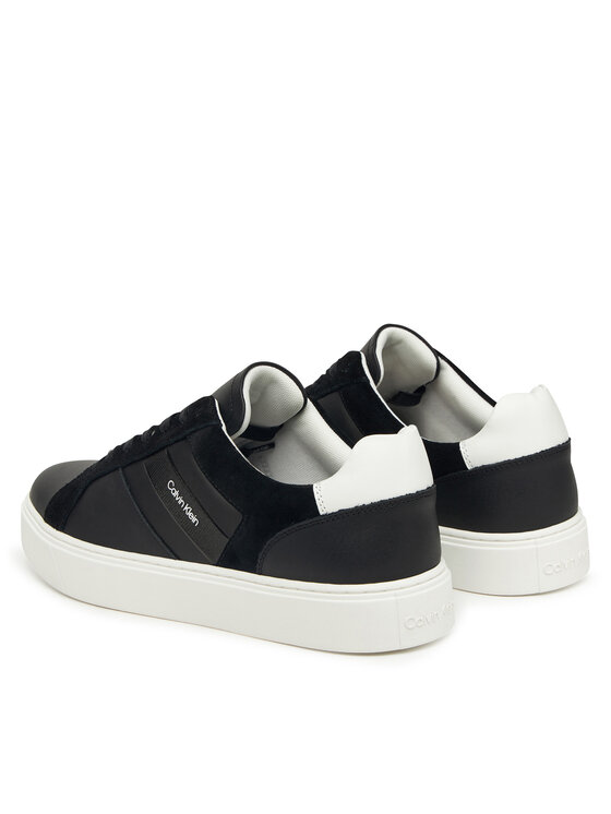 Кроссовки Classic Cupsole Laceup Tape Lth YM0YM01430 Calvin Klein, черный — фото 3
