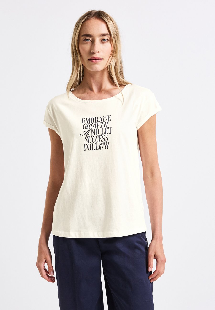 

Футболка Street One Print T-shirt, Weiß/Off-White, Белый, Футболка Street One Print T-shirt, Weiß/Off-White