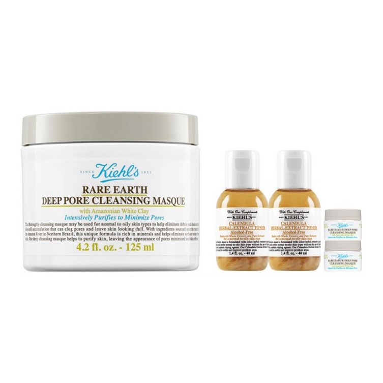 

Kiehl's Keyanshi очищающая тонер-маска из белой глины набор для ухода за кожей увлажняющий, питающий и очищающий 125мл+40мл*2+14мл*2