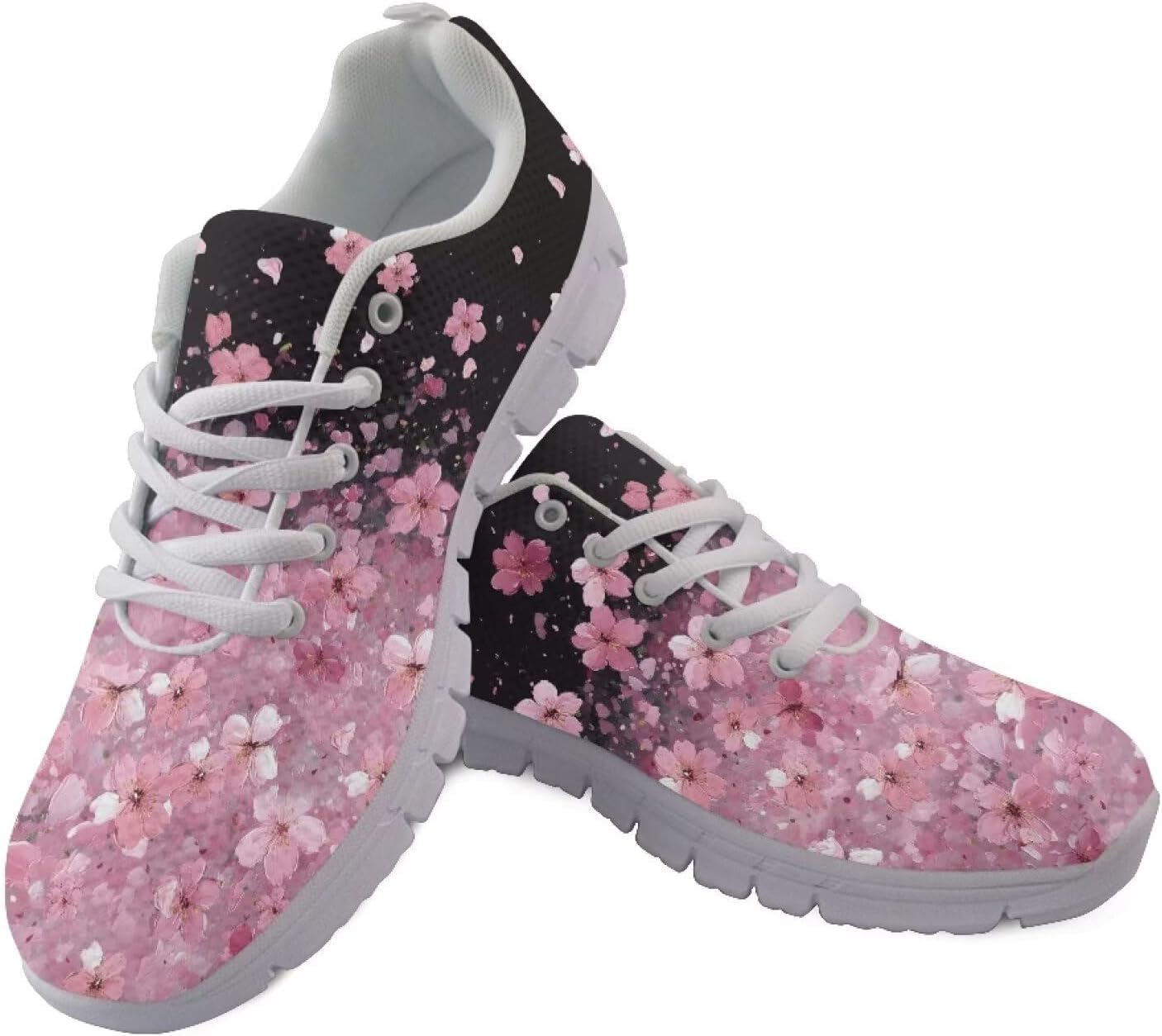 

Кроссовки POLERO с леопардовым принтом для мужчин и женщин, с шнуровкой, легкие, для ходьбы, повседневные, размеры США 5-12, Cherry Blossoms