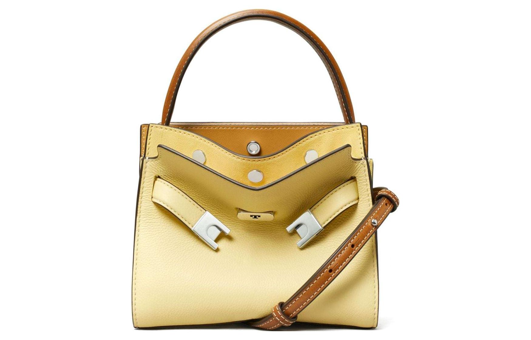 

Tory Burch Кожаная сумка через плечо Lee Radziwill, женская, лимонно-желтого цвета