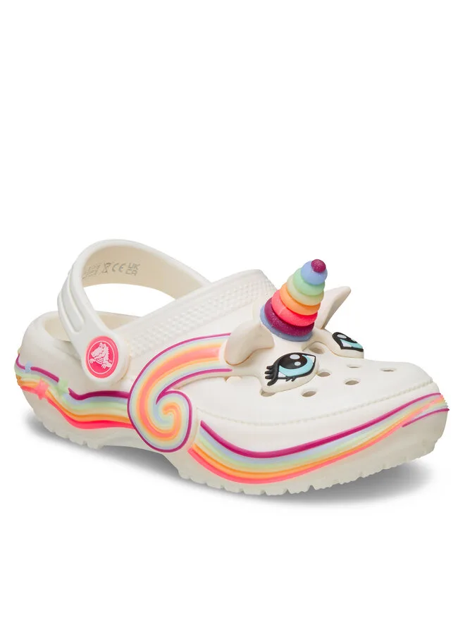 Детские сабо Crocs Iam Unicorn Lights Classic Clog 212508 белого цвета — фото 2
