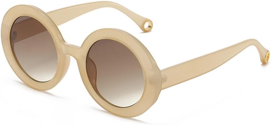 

Круглые солнцезащитные очки для женщин в винтажном стиле с градиентным переходом, мужские панк-очки, солнцезащитные очки с защитой от УФ-излучения UV400 LANGSER, Jelly Tea Gradient