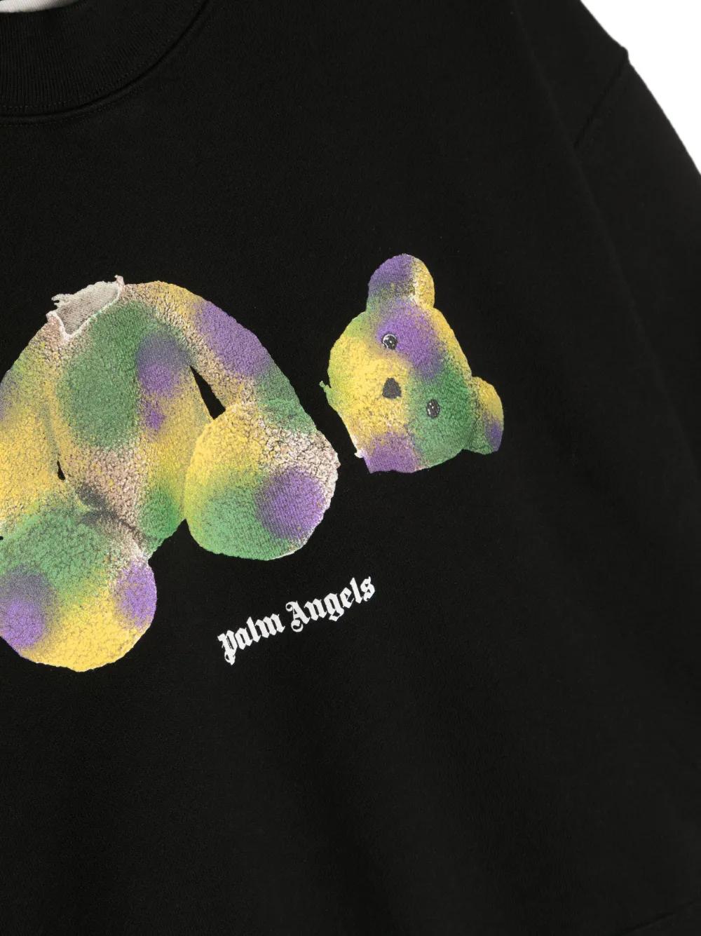 Футболка Pop Pa с длинными рукавами и принтом Palm Angels Kids, черный — фото 3
