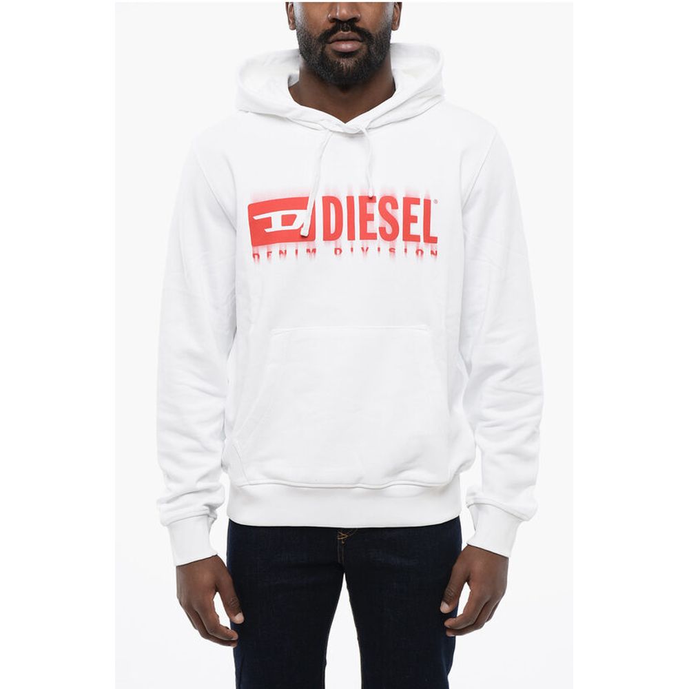 

Хлопковая толстовка с капюшоном S-GINN с градиентным принтом Diesel, White