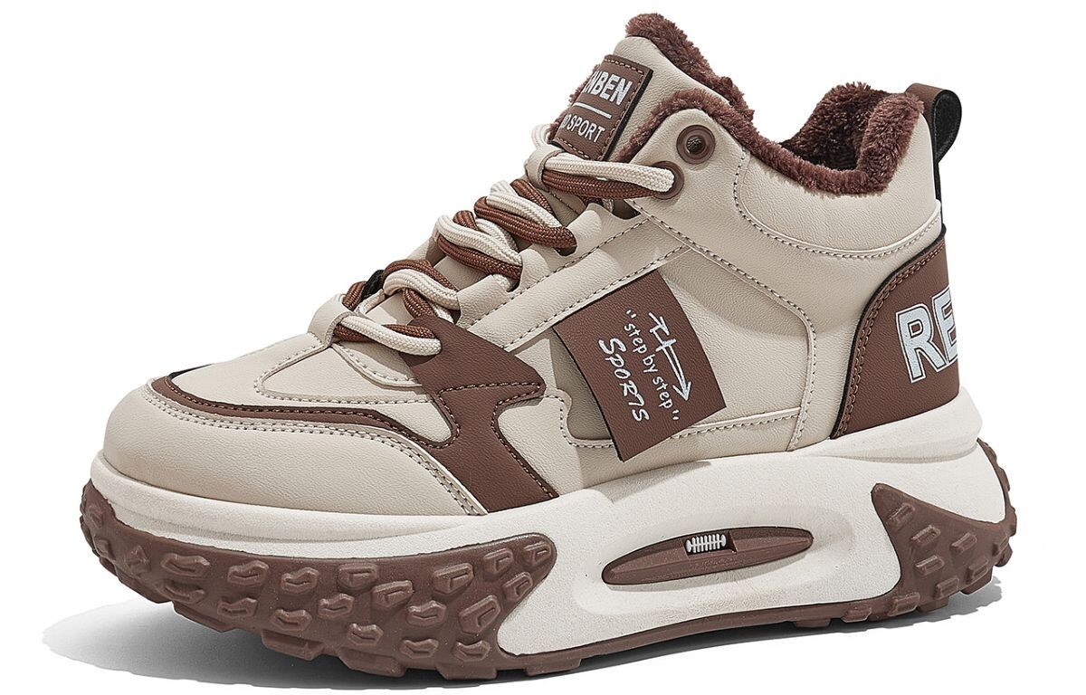 

Кроссовки RENBEN Lifestyle Shoes Women's Mid-top Brown, коричневый