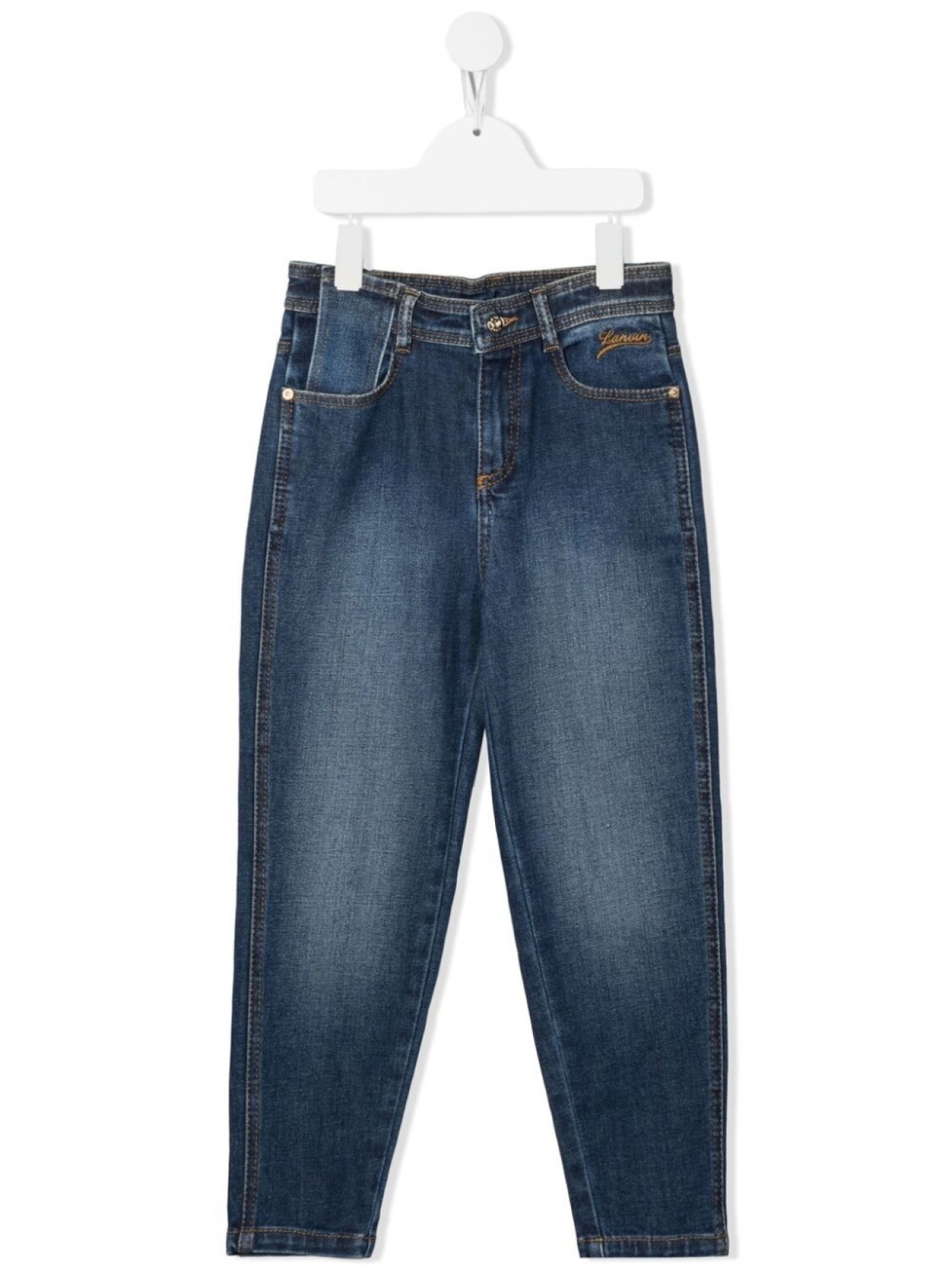 

Lanvin Enfant зауженные джинсы с вышитым логотипом, синий