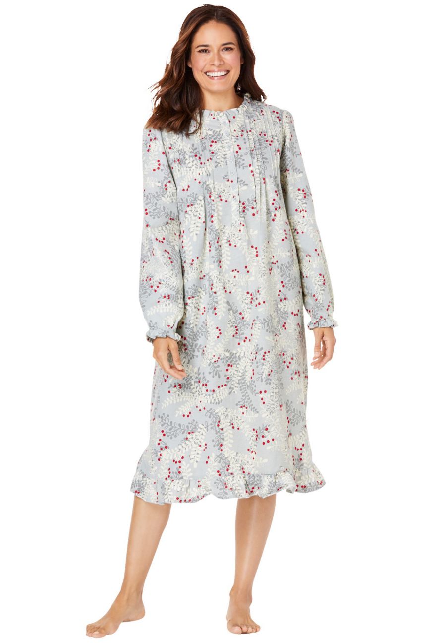 

Короткое хлопковое платье с принтом от Women's Only Necessities Only Neccessities, Pearl grey holiday holly
