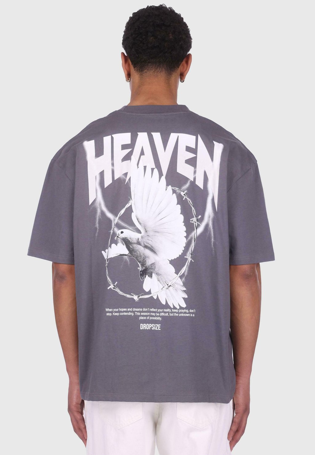 

Футболка с принтом HEAVY HEAVEN DOVE Dropsize, серый