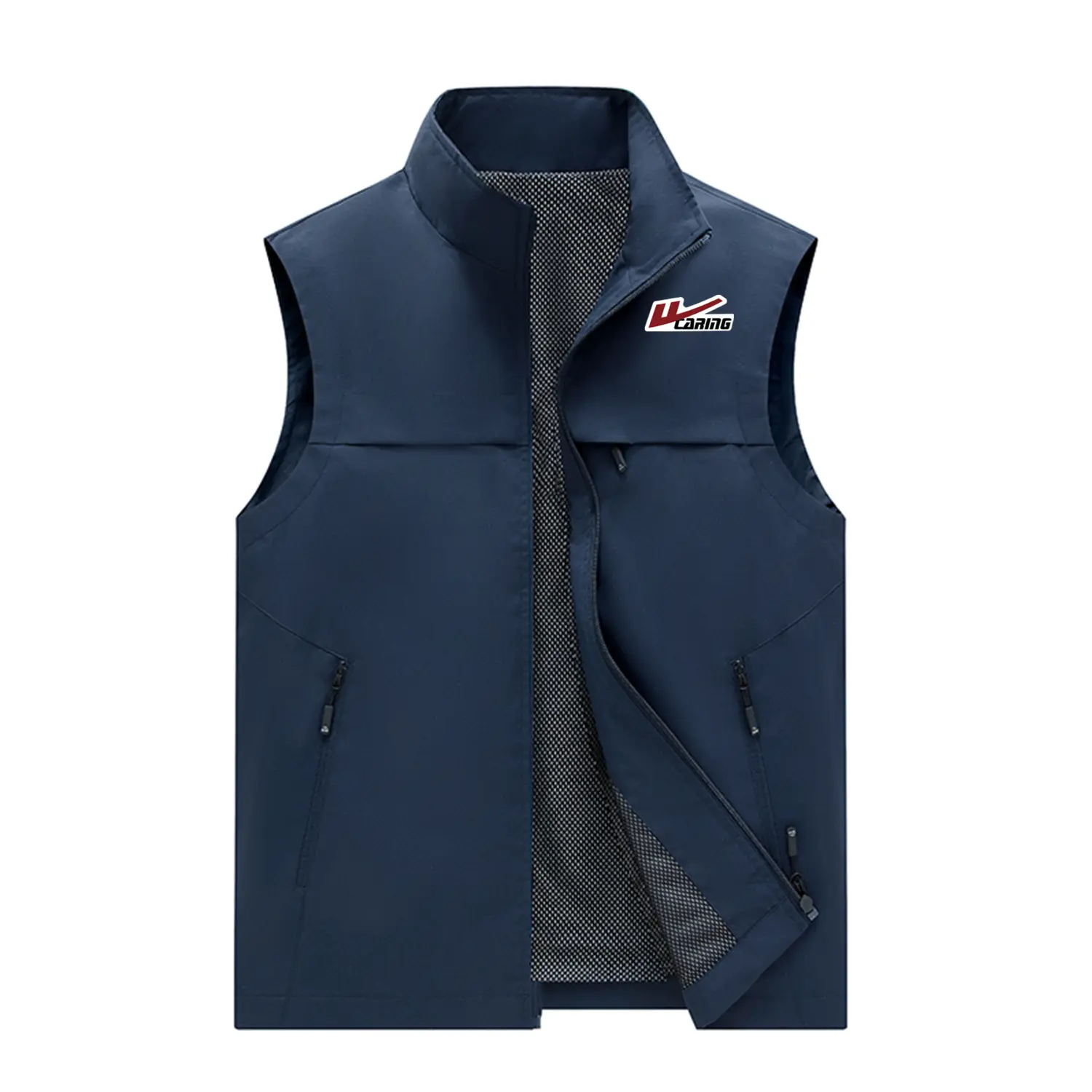 

Жилет Unisex Stand Collar Moderate Fishing WARRIOR, темно-синий (diy badge)