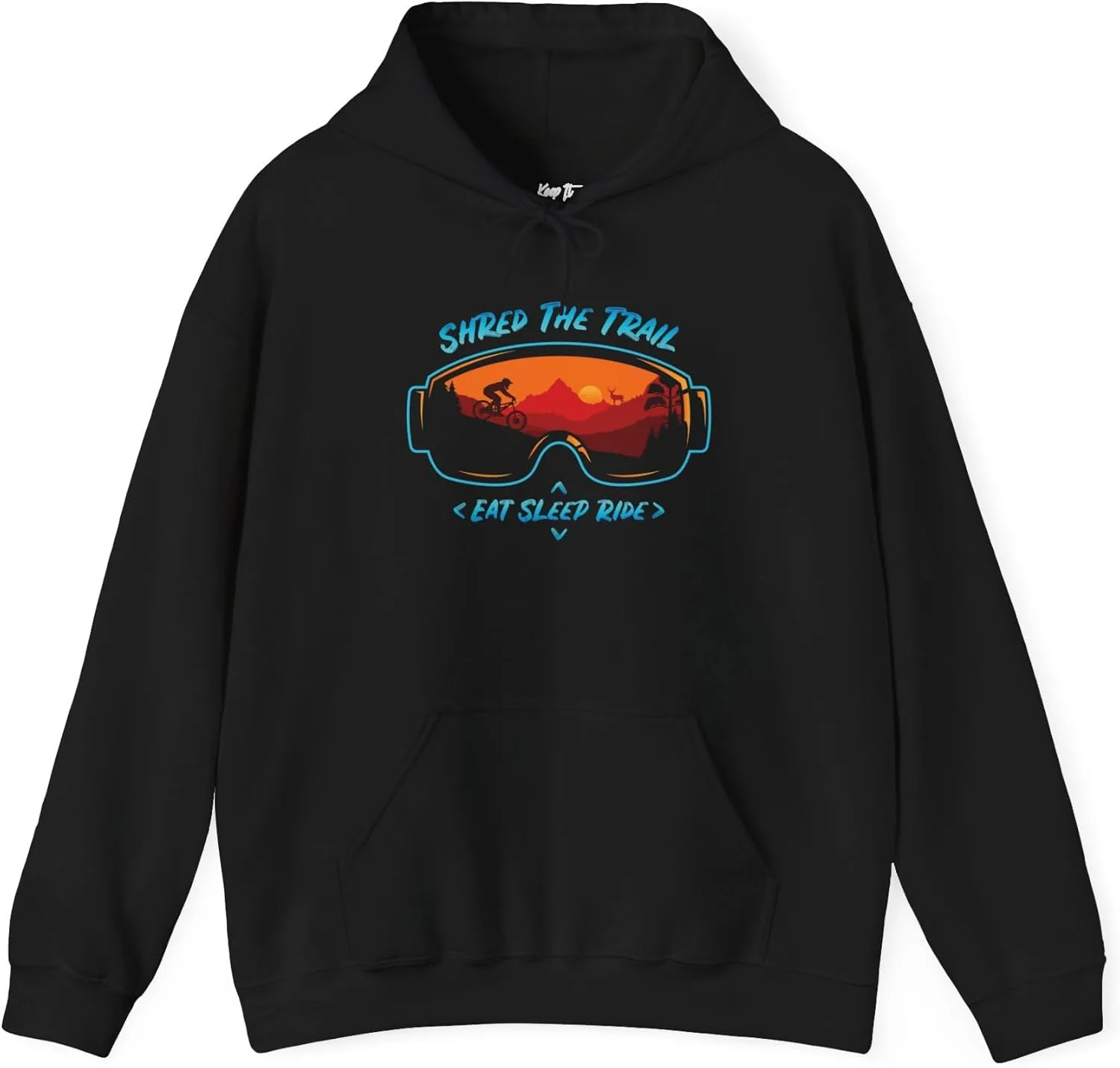 Толстовка унисекс с капюшоном из плотной смесовой ткани Heavy Blend Shred The Trail GENERIC, черный