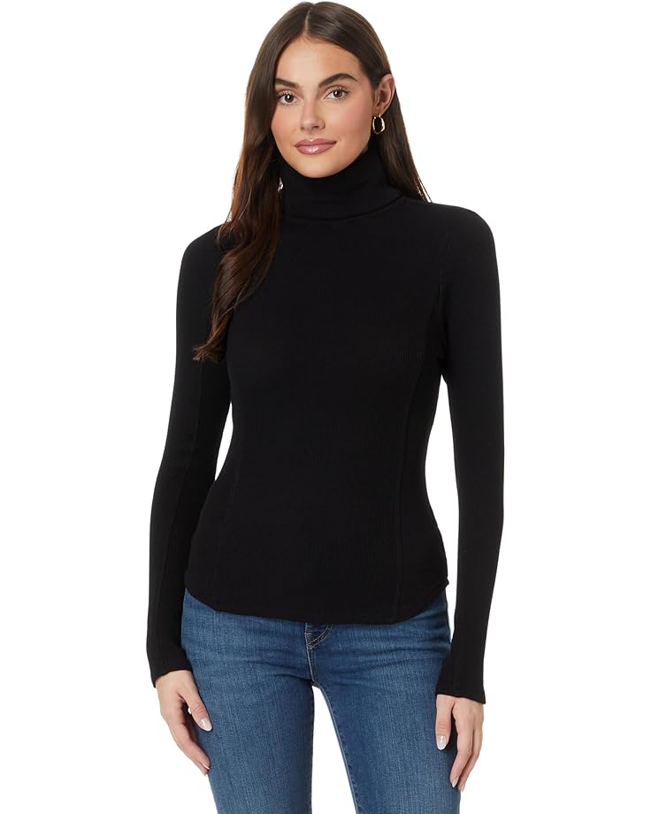 

Топ Mod-o-doc Long Sleeve Fold Over Turtleneck Top, черный