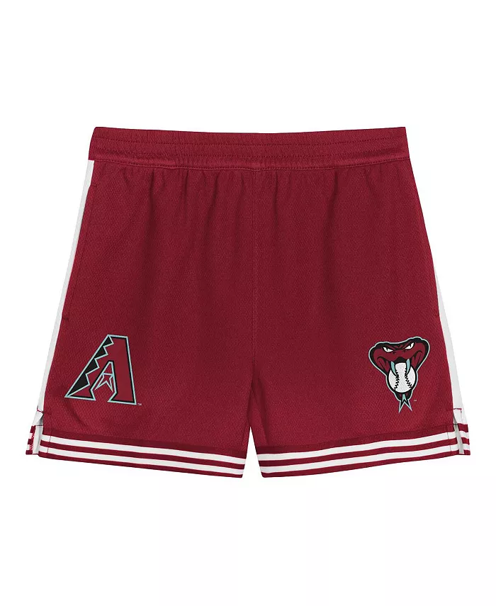 Детский комплект из футболки и шорт Arizona Diamondbacks Pinch Hitter Infielder красного цвета Outerstuff — фото 4