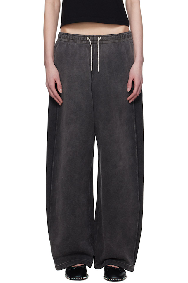 

Кристальные хотфикс спортивные брюки с кулиской Alexanderwang.T, цвет washed caviar