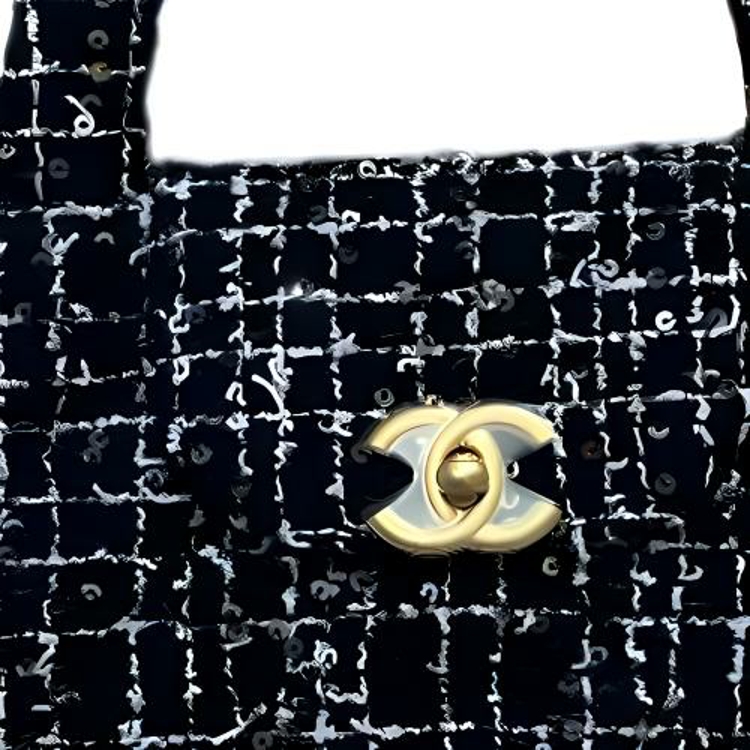 CHANEL Твидовая плетеная шерстяная сумка через плечо, кроссбоди, мини-клатч женская black & white — фото 2