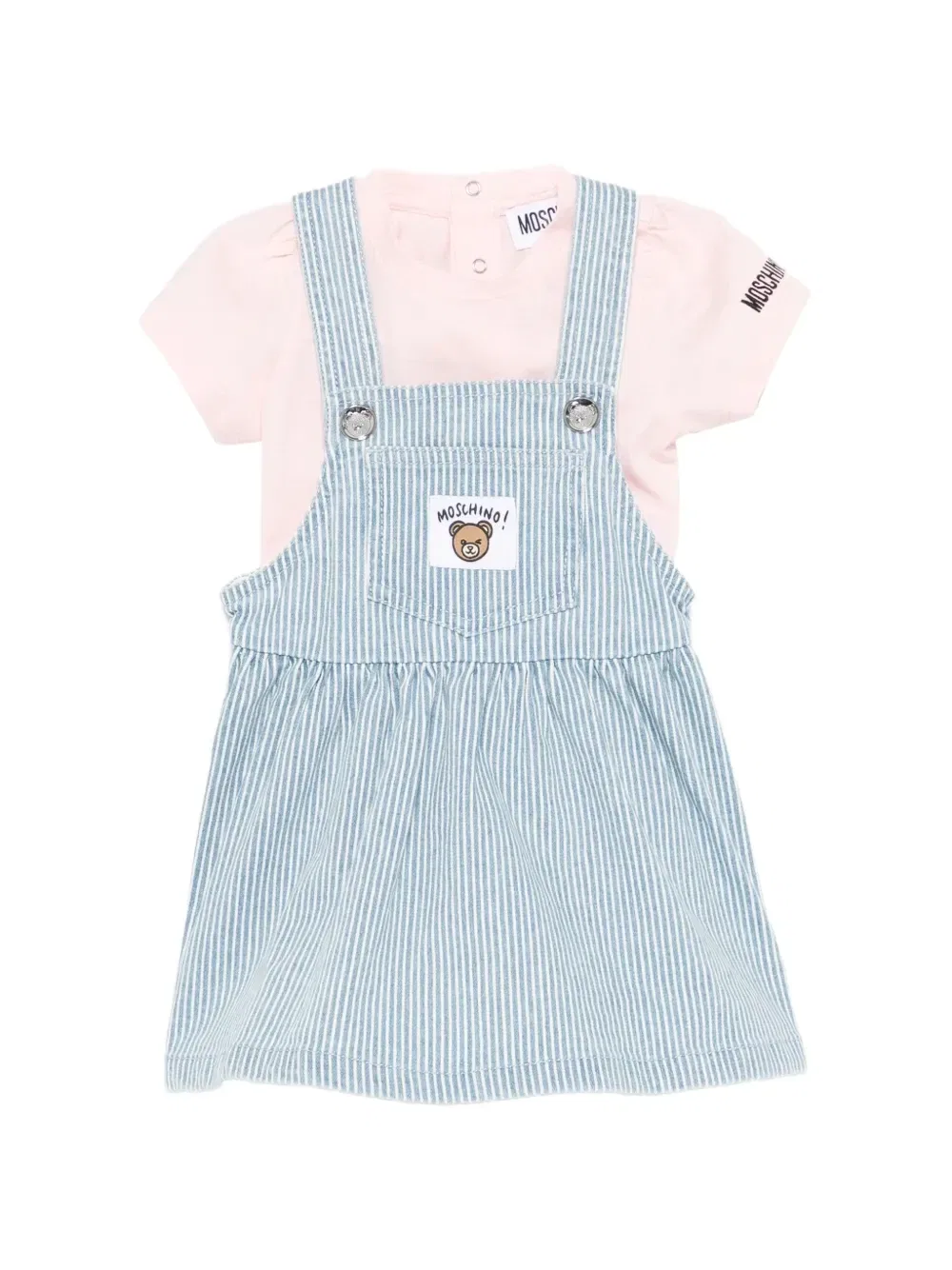 Комплект для новорожденного в полоску Moschino Kids, синий