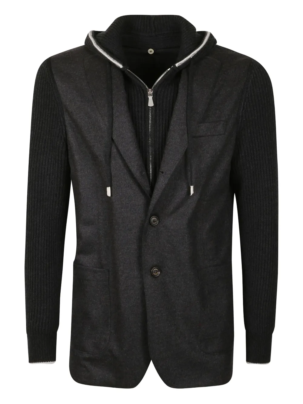 

Куртка с капюшоном и вставками Eleventy, серый