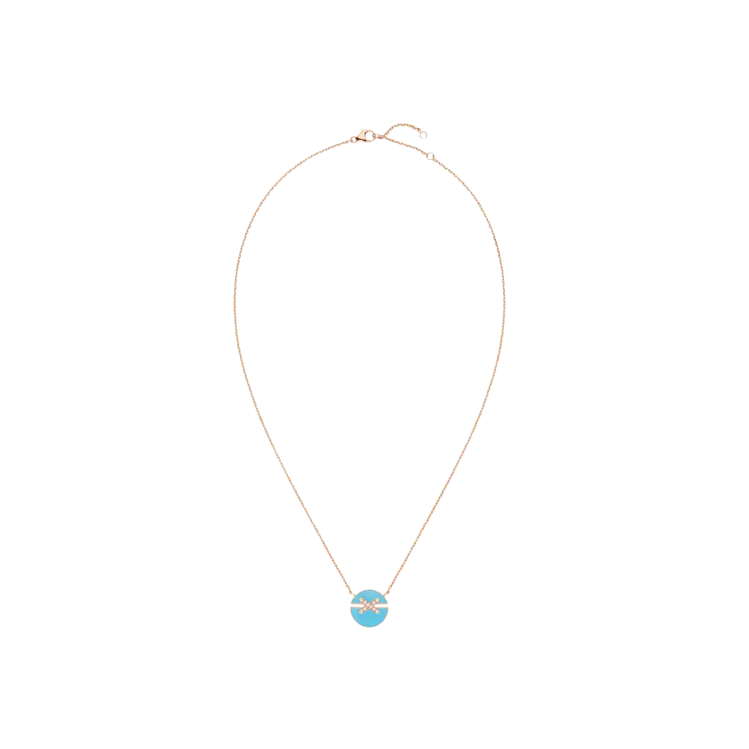 

Chaumet - колье jeux de liens harmony, малая модель из розового золота с бриллиантами и бирюзой - 084956 - 084956 CHAUMET