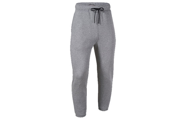 Брюки Air Jordan Logo Embroidered Knit Fleece Lined Bundle Feet Sports Pants 'Grey', серый — фото 4