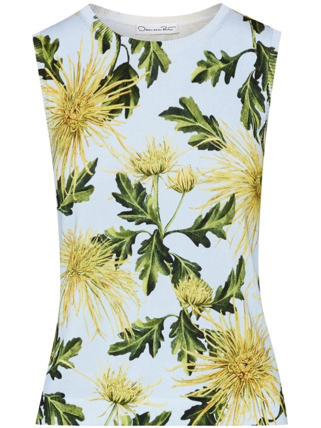 

Oscar de la Renta танк с хризантемой, синий
