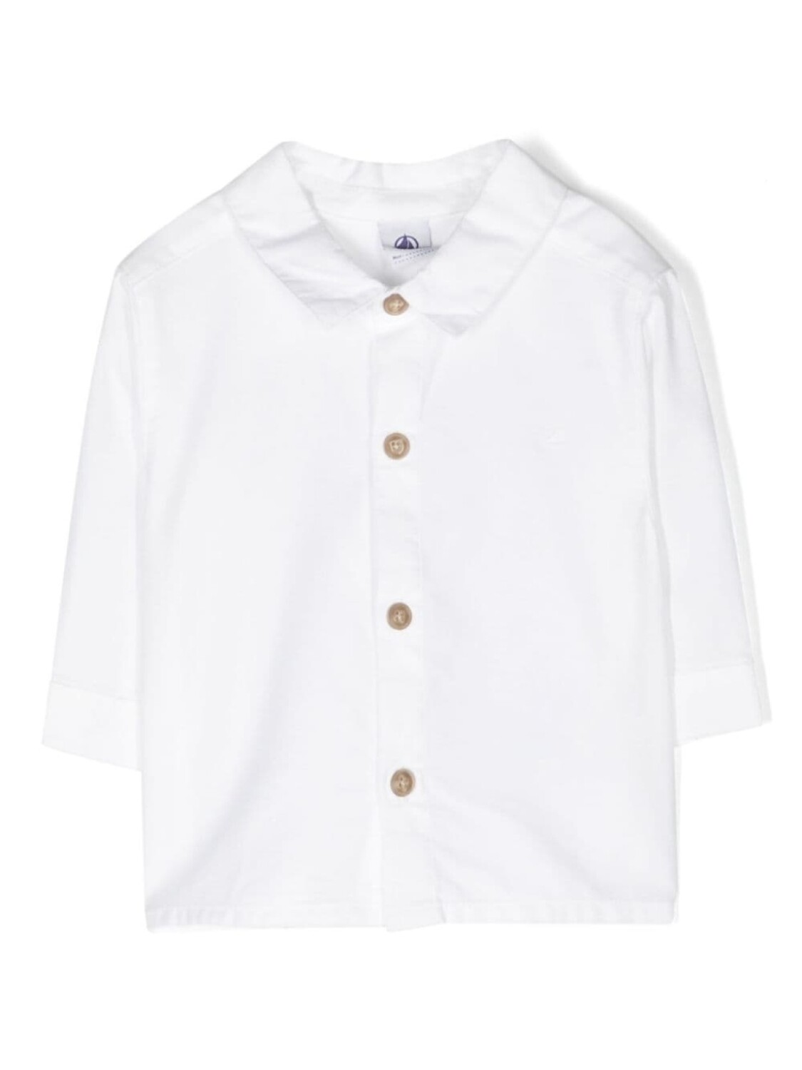 

Petit Bateau рубашка из пике с вышитым логотипом, белый