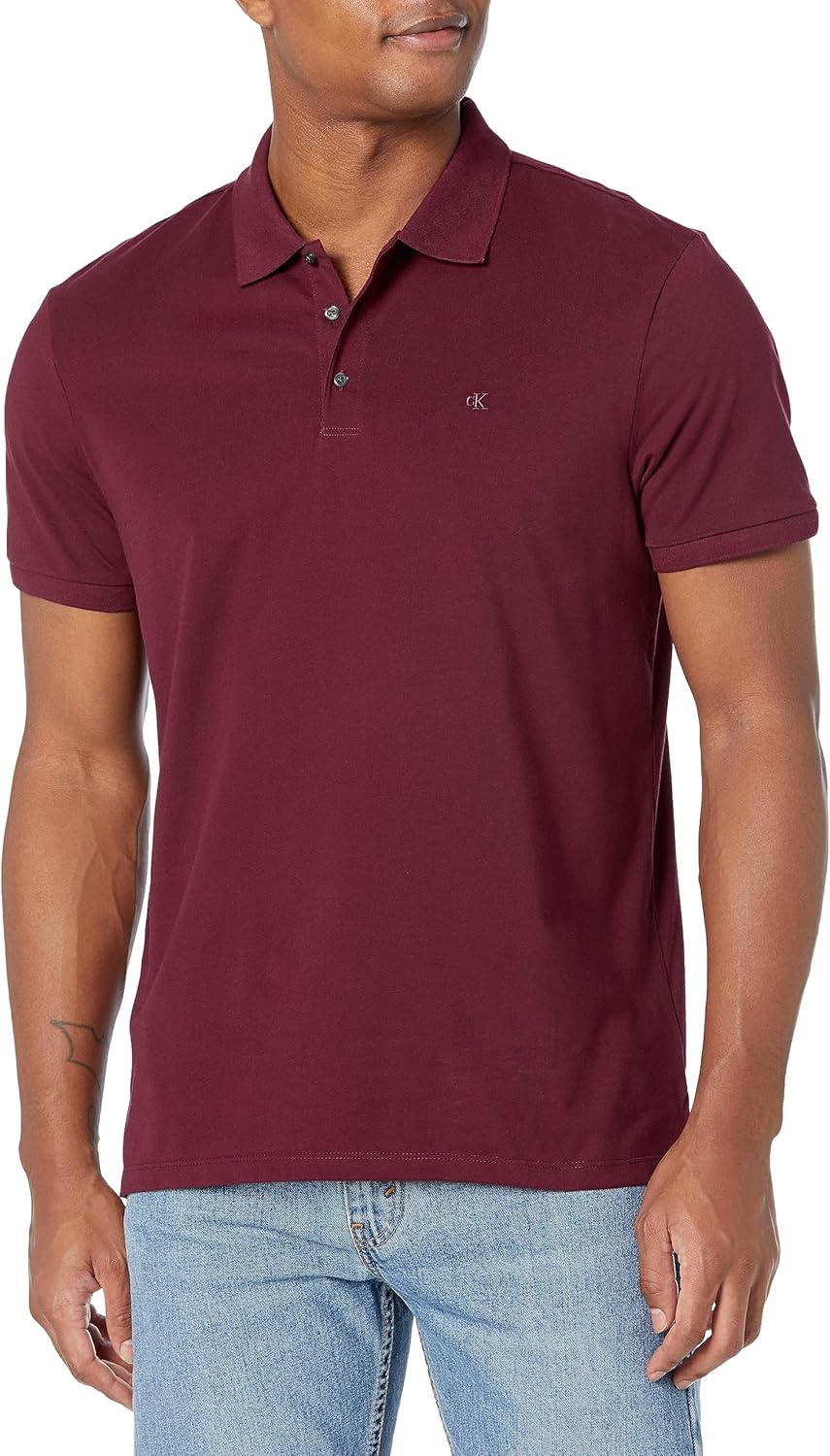 

Мужская рубашка-поло Calvin Klein из гладкого хлопка с монограммой и логотипом, Tawny Port