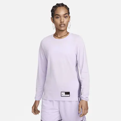 

Футболка Nike Women's Dri-FIT Warm-Up Basketball Top, цвет Violet Mist/Daybreak/Daybreak