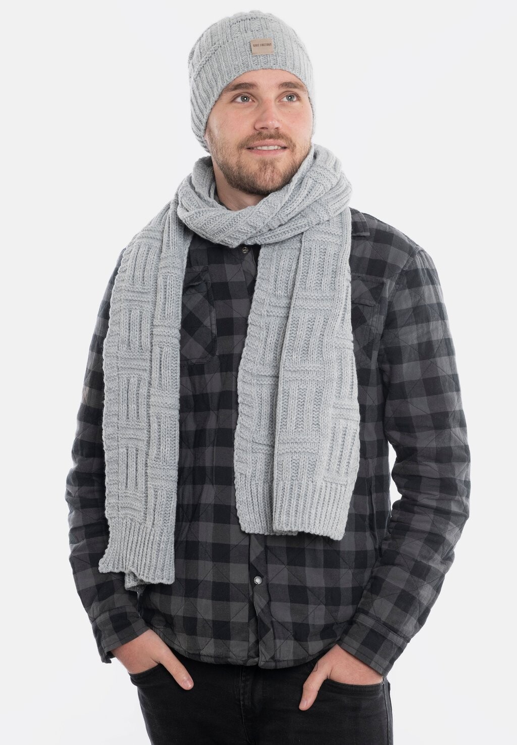 

Шарф Bobby Knit Factory, светло-серый