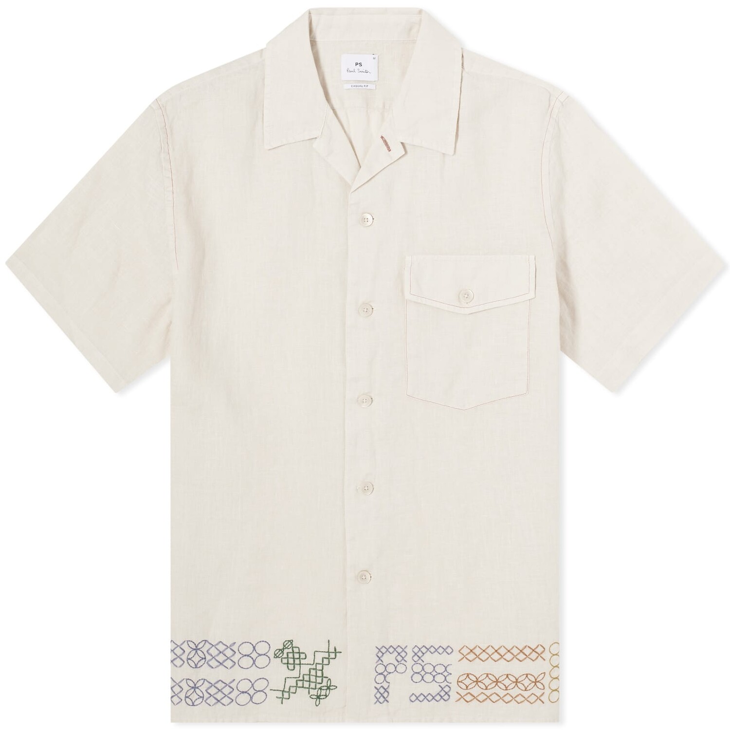 

Рубашка Paul Smith Ps Embroidered Vacation Shirt, коричневый