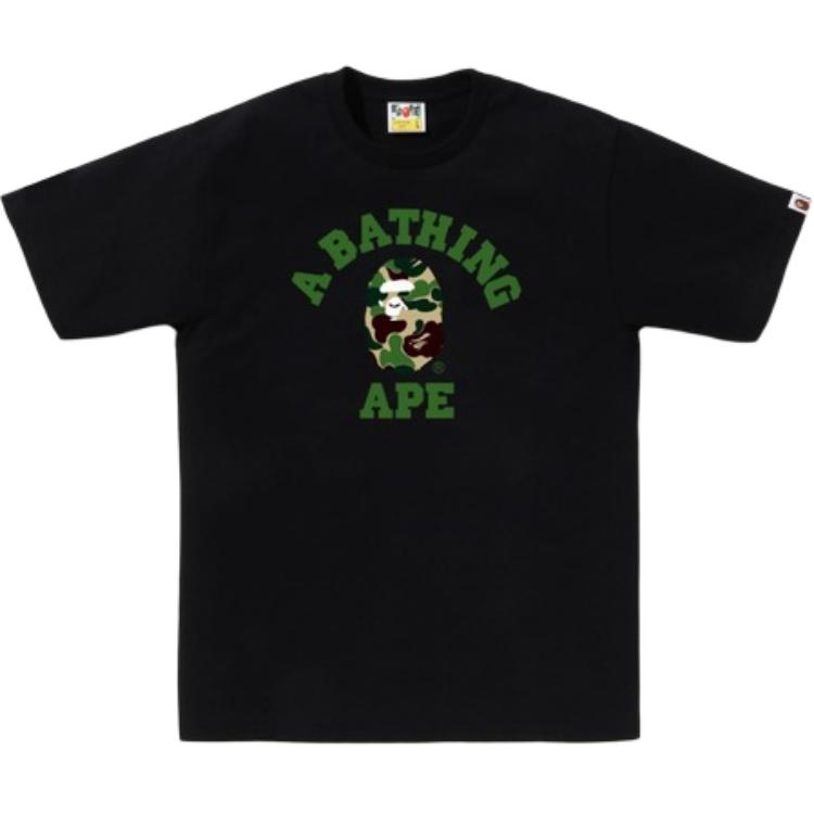 Футболка Bape Abc Camo College Tee SS25 A Bathing Ape, белый синий — фото 3