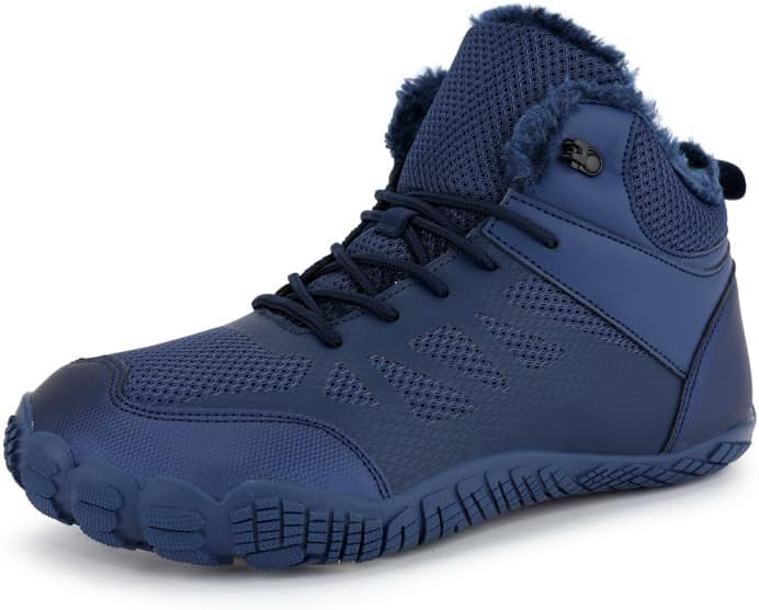 

Мужские зимние ботинки с мехом, водонепроницаемые, теплые, на щиколотку, застежка без шнурков, для улицы, удобные для ходьбы Soft Time Toy, синий