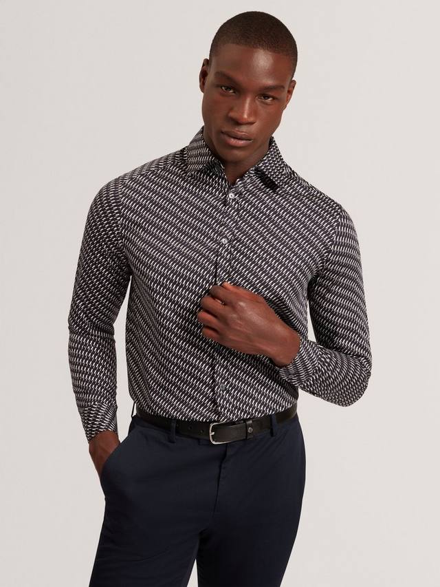 

Хлопковая рубашка Kristov Regular Fit Ted Baker, Black